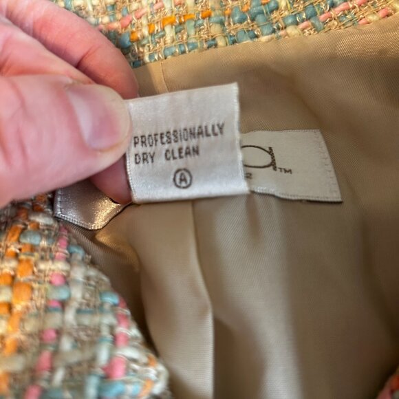 Élana by Tanner Beige Plaid Silk Rayon Blazer Jacket Women’s 12 Career Classic - Picture 4 of 16